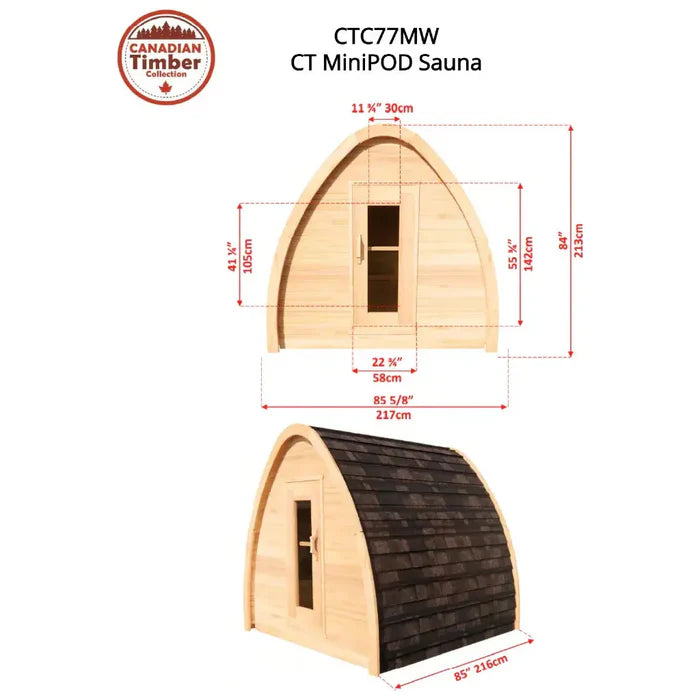 Dundalk CT Canadian Timber Mini POD Sauna   CTC77ME